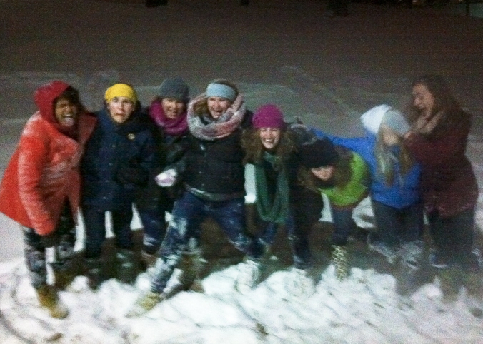 Sledding with friends